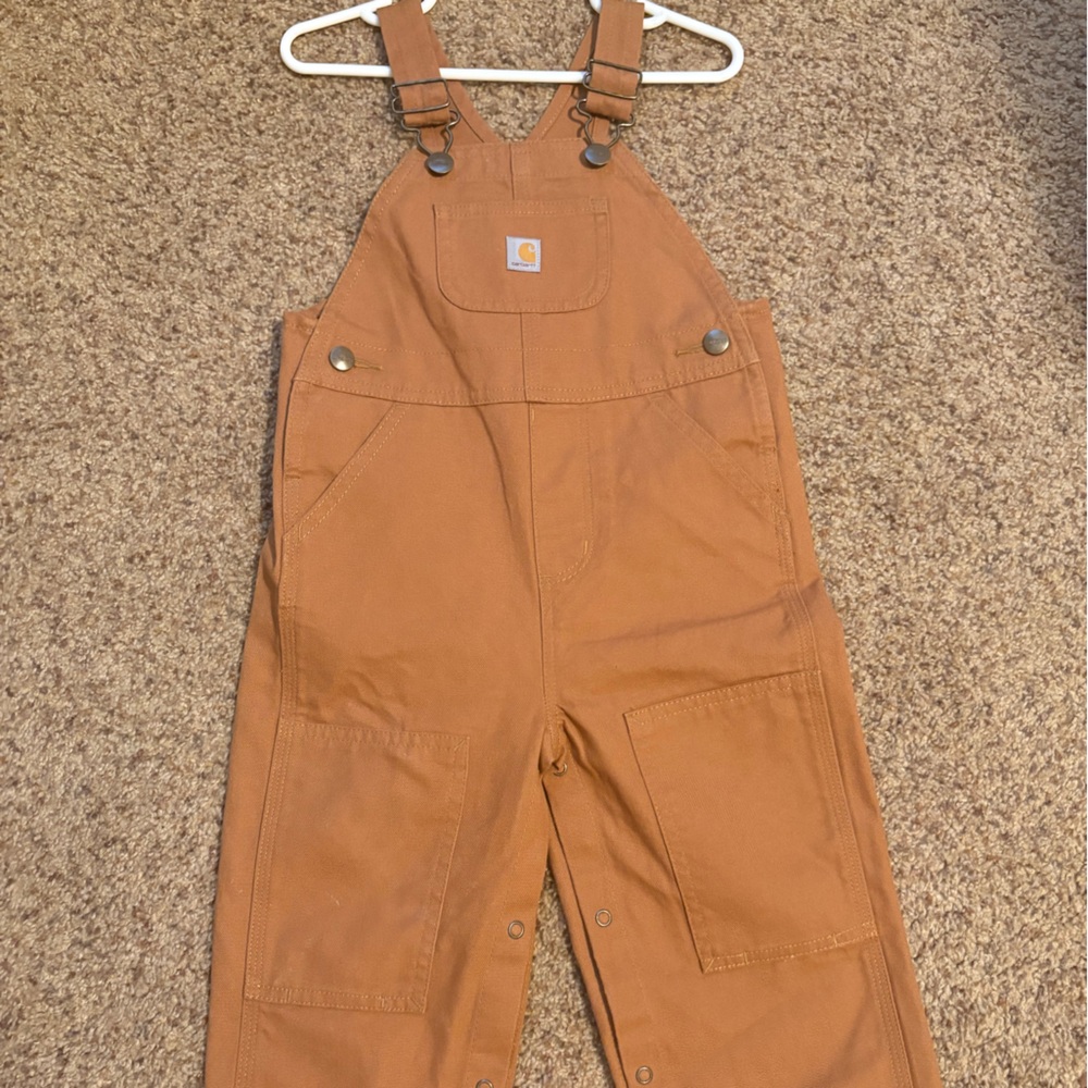 Carhartt Tan Overalls with Brass Buckles
